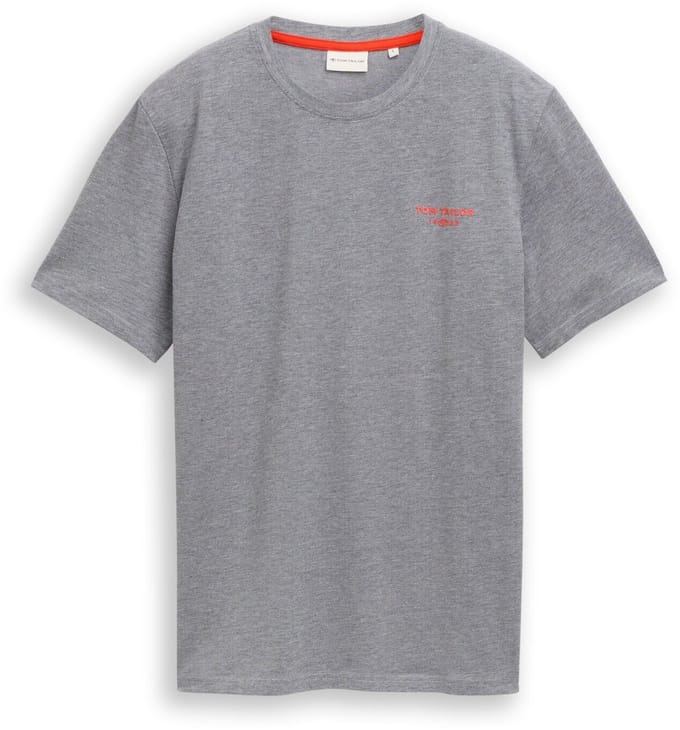 Tom Tailor - Piqué T-shirt in gemêleerde look - Maat S - sky captain blue