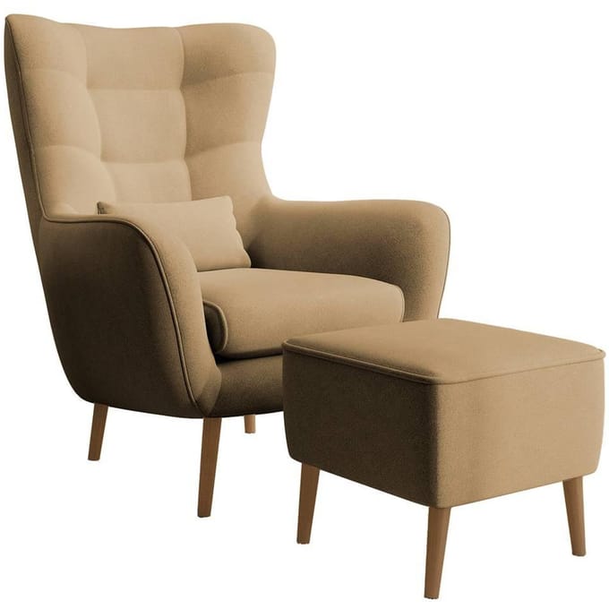 Fauteuil met hocker Verdiro velvet | NADUVI Collection
