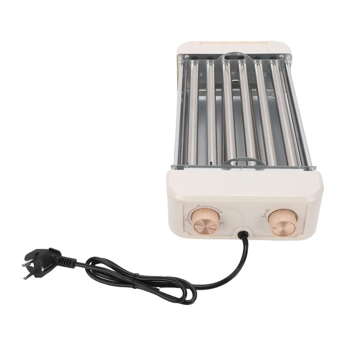 Elektrische Hotdog Roller 550W Volledig Automatisch Temperatuur Multifunctioneel 6 Buis Worst Grill Kookmachine white