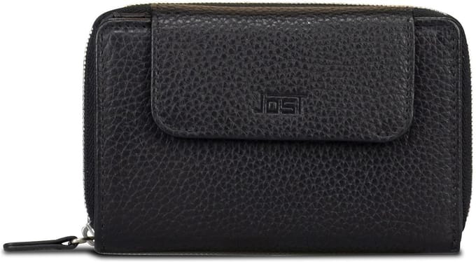 JOST Leren portemonnee Vika Zip Wallet Black zwart