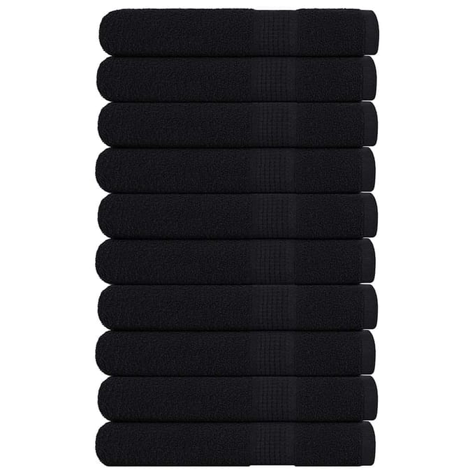 vidaXL - Handdoeken - FROGN - 10 - st - 100x200 - cm - 360 - g/m² - zwart
