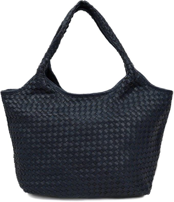 Bear Design Juliëtte Gevlochten Handtas - Donkerblauw
