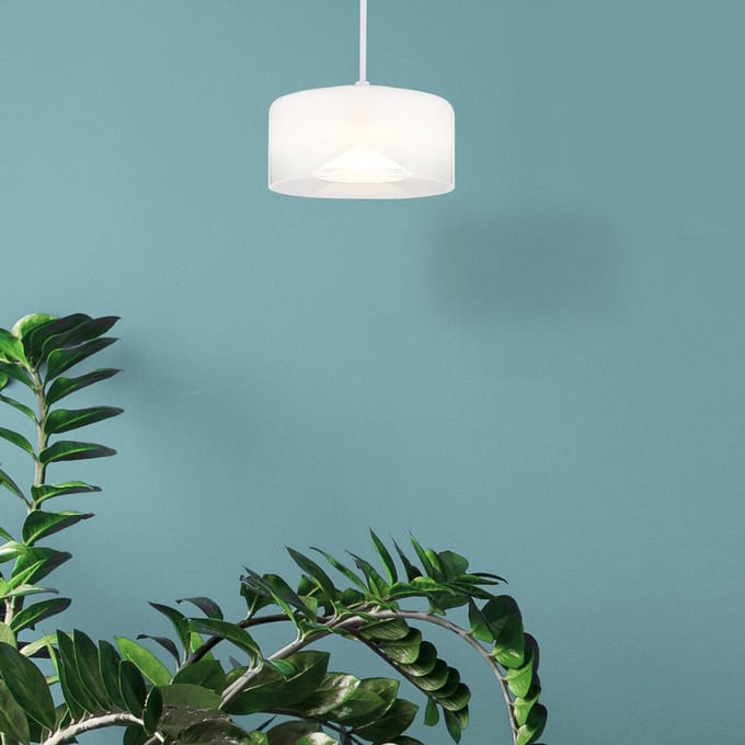 Globo Belinda LED hanglamp, Ø 15 cm, wit, glas