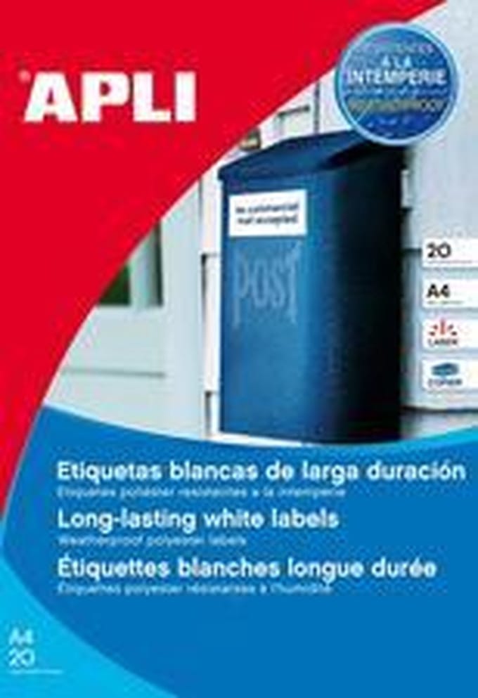 agipa weerbestendige folie-etiketten, 99,1 x 67,7 mm, wit