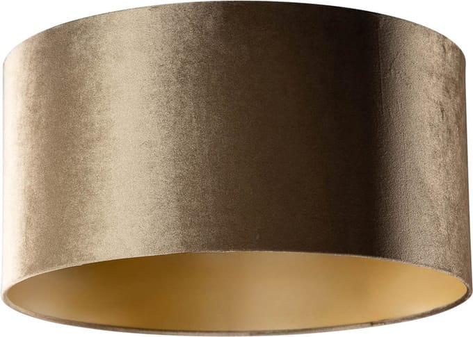 QAZQA cilinder velours - Klassieke Lampenkap - Ø 50 cm - Brons -