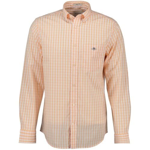 Gant Overhemd Classic Poplin Gingham Check Peachy Orange / male
