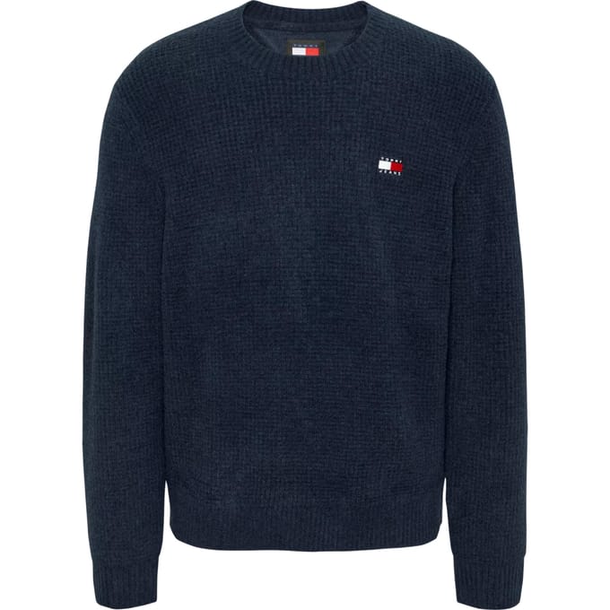 Tommy Jeans - Heren Sweaters Waffle Sweater - Blauw - Maat XXL