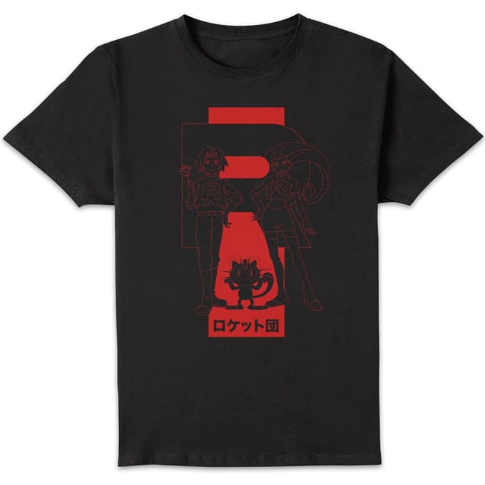 Akedo X Pokémon Team Rocket Heren T-shirt - Zwart - S