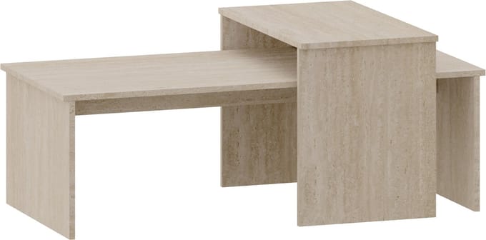 Salontafel Sotapim set van 2 travertijn [en.casa]