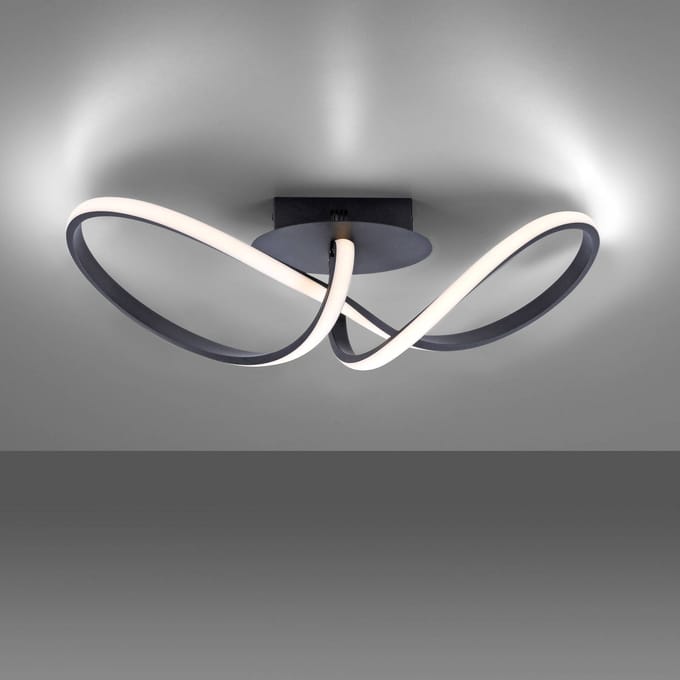 JUST LIGHT. GmbH LED plafondlamp Maria, dimbaar, zwart