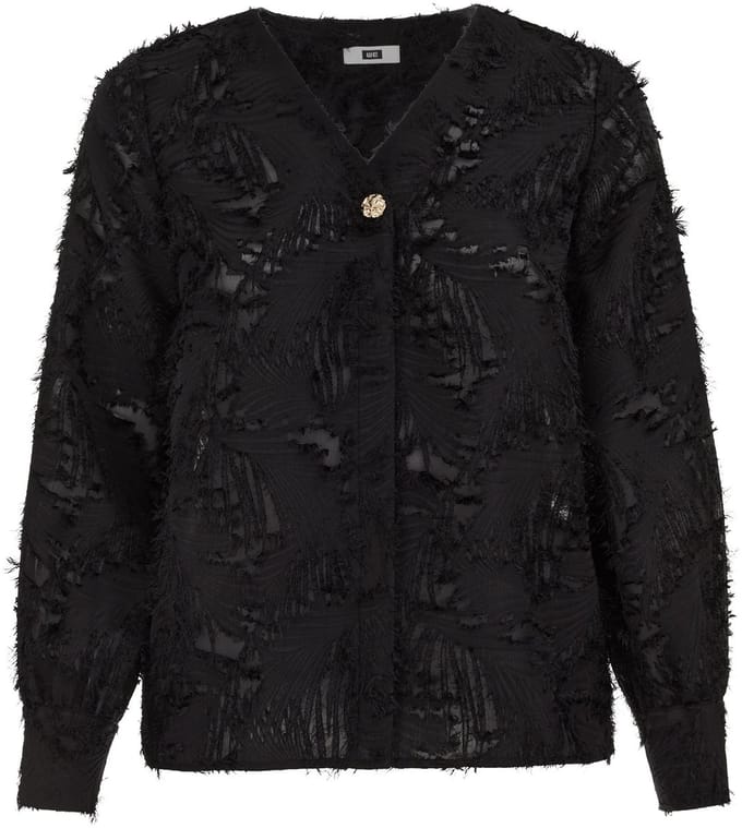 WE Fashion Dames blouse met jacquard-dessin - Curve