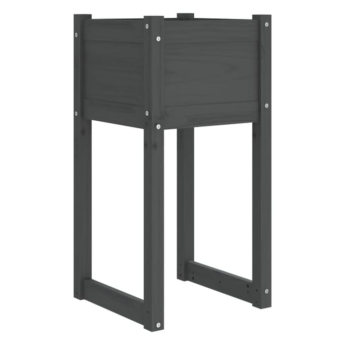 vidaXL - Plantenbak - 40x40x81 - cm - massief - grenenhout - grijs