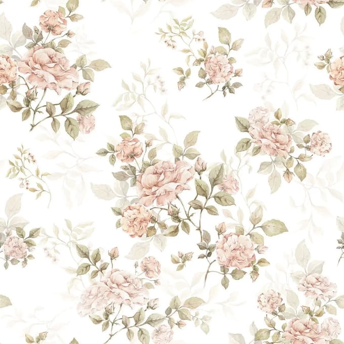 Baby behang Dekornik Vintage Rose Pattern