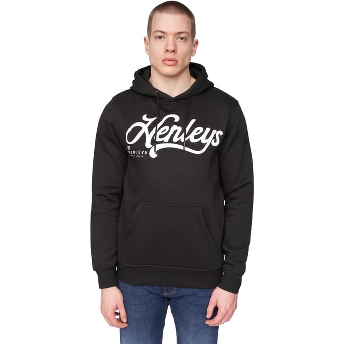 Henleys Heren Scripthen Hoodie (Zwart)