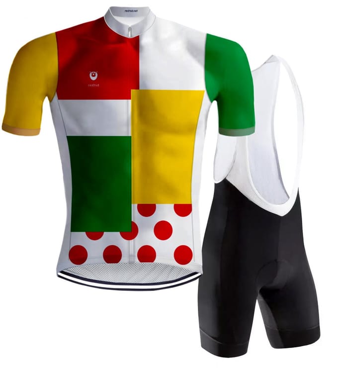 Retro Wielertenue Lapjestrui - REDTED - 3XL