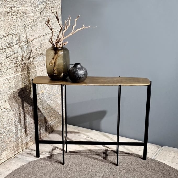 Sidetable Soraya metaal 123 cm - Brass - Wandtafel