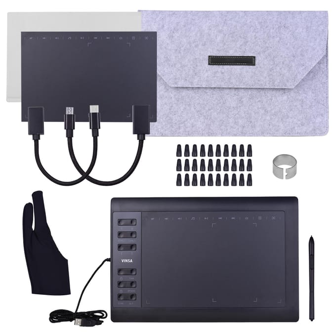 10x6 inch professionele grafische tekentablet 12 sneltoetsen met 8192 niveaus Batterijloos Package 2