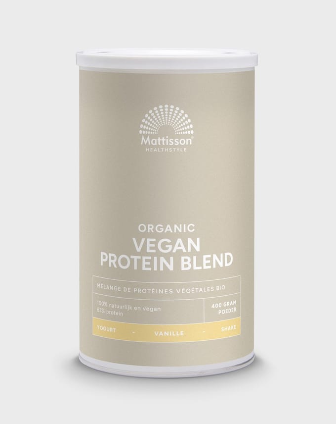 Mattisson - Biologische Vegan Proteïne Blend 63% - Eiwitpoeder - Vanille - 400 Gram
