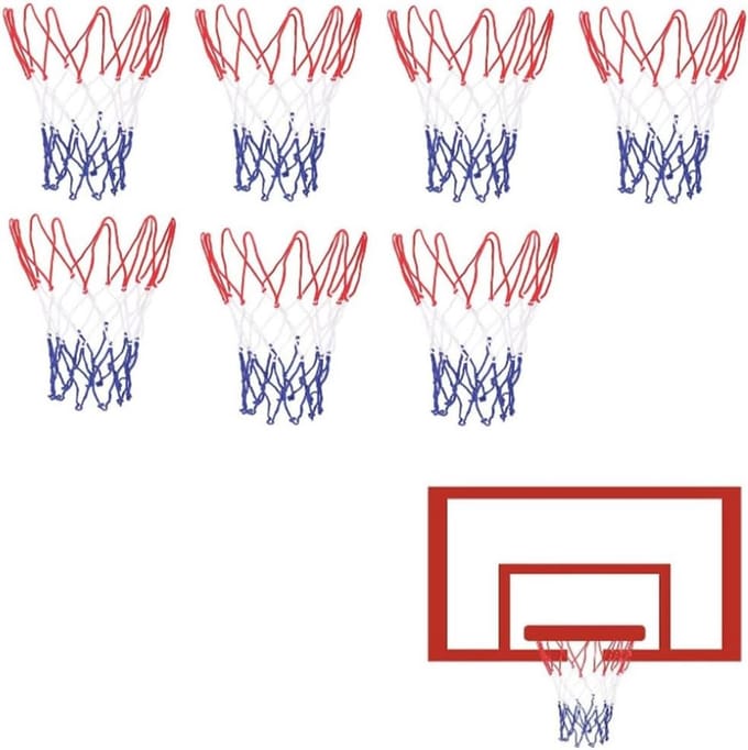 Basketbalnet voor binnen- en buitenspelen - 8 stuks