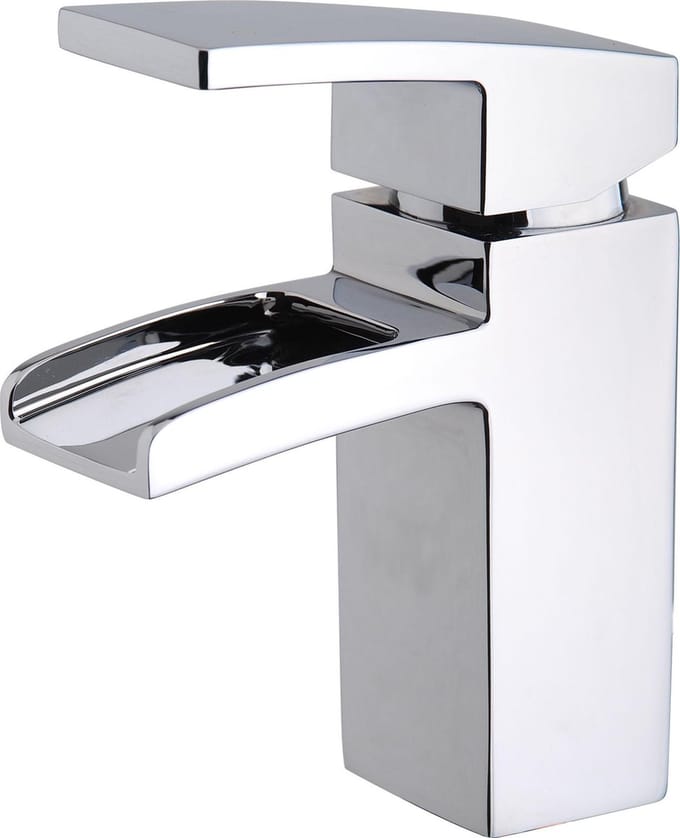 Wiesbaden Rombo Wastafel kraan Waterval met Waste - Chroom