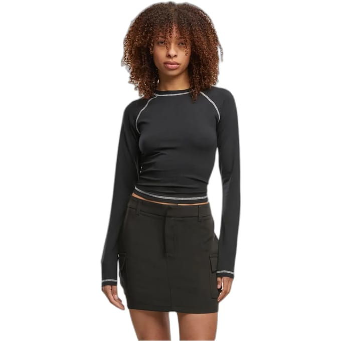 Urban Classics - Contrast Jersey Longsleeve top - XS - Zwart