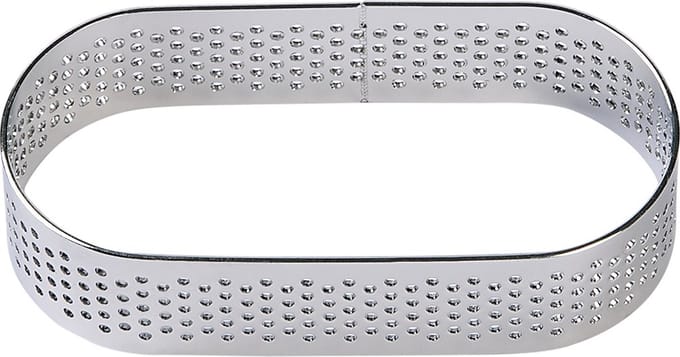 BrandNewCake® Taartring RVS - Ovaal Geperforeerd 8x3,5x2cm - Kookring - Bakring