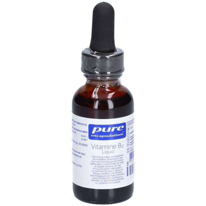 Pure Encapsulations - Vitamine B12 Liquid 500mcg - Draagt bij tot vermindering van Moeheid - 30ml