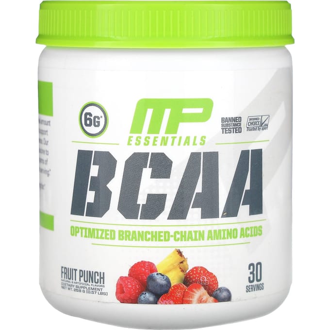 MusclePharm, Essentials, BCAA, Punch aux fruits, 0,57 lb (258 g)