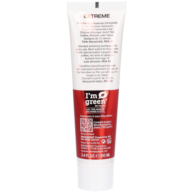 Dentifrice - SWISSDENT - Extreme - 100 ml - Blancheur - Anti-tâches (tabac, thé, café, vin rouge)