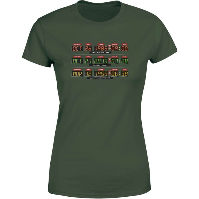 Back To The Future Destination Clock Women's T-Shirt - Green - S