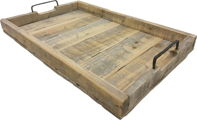Houten dienblad old Dutch 58 cm landelijk dienblad rechthoek