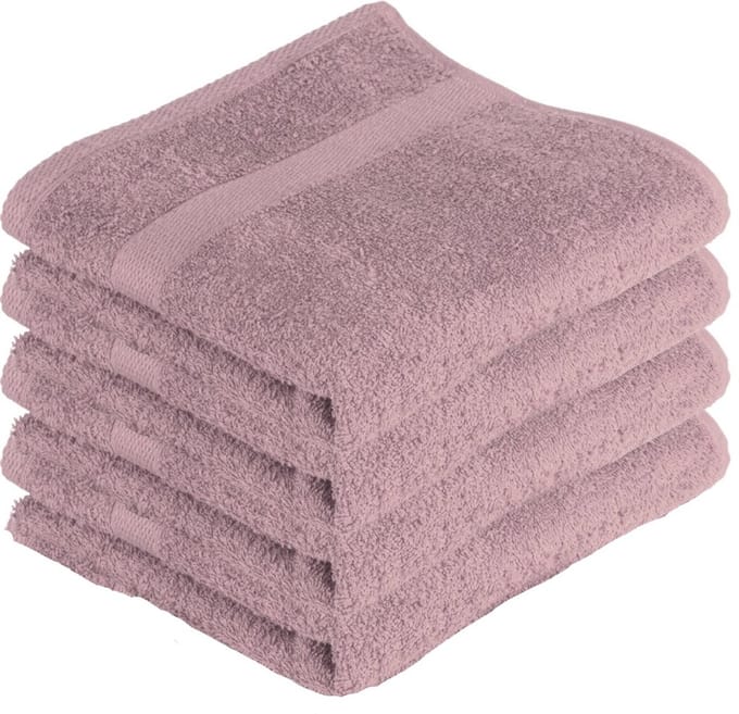 Tiseco - Handdoeken - Katoen - set van 4 stuks - Mauve