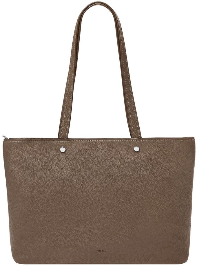 FOSSIL Schoudertas Jessie Top Zip Tote Smoke Donkerbruin