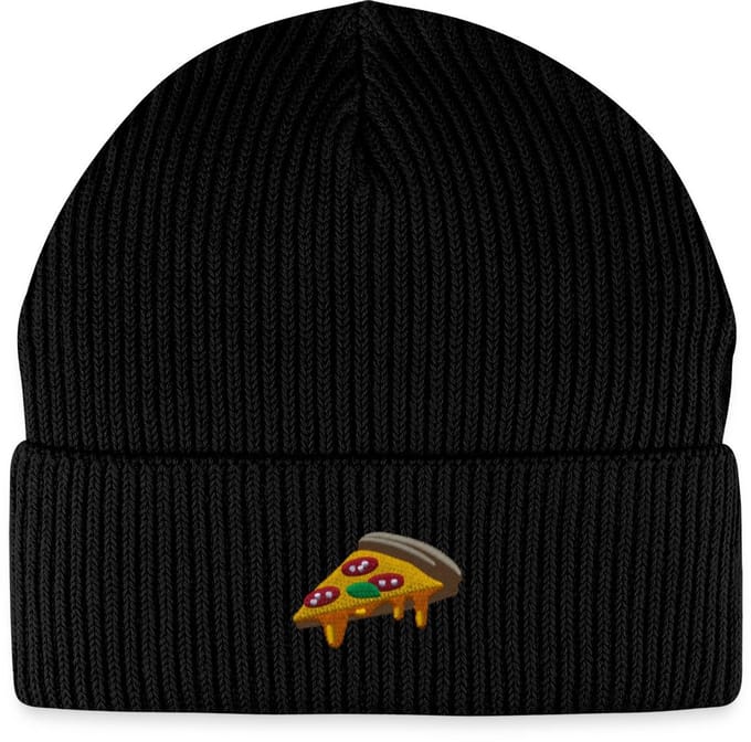 Geborduurde Pizzapunt Uniseks Bio Fisherman Beanie