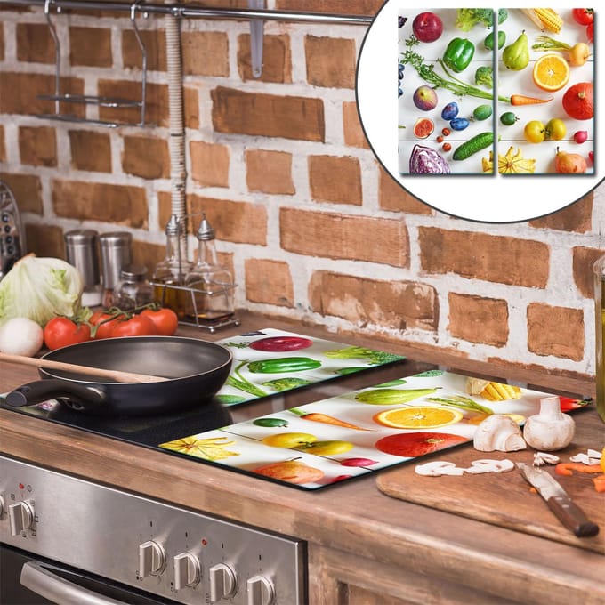 TMK ArtDeko - Snijplank - Glas - 2x 30x52 cm - Inductiekookplaat Bescherming