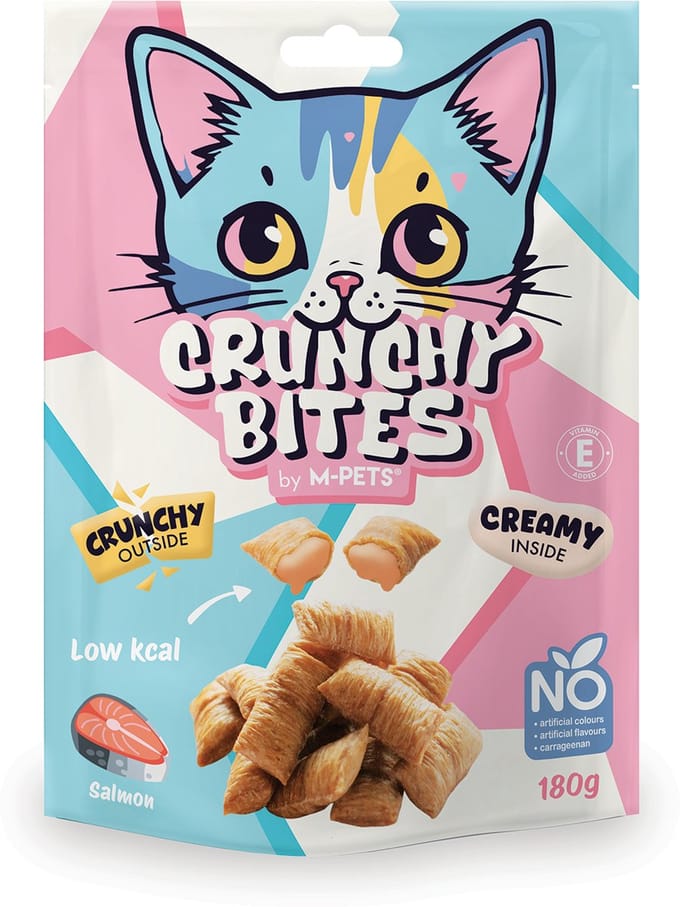 M-PETS CRUNCHY BITES kat snack zalm - 180 g - per 10