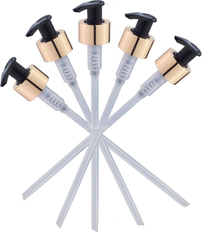 Gouden Dispenser Pomp – met zwarte top – DIN28 – set van 5 stuks – luxe uitstraling