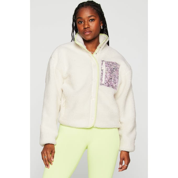 Fabletics Tahoe Teddy Jacket Bone/cosmic Splatter/morning Dew Taglia: 2X REG | Giacche invernali Outlet | Donna | Bianco