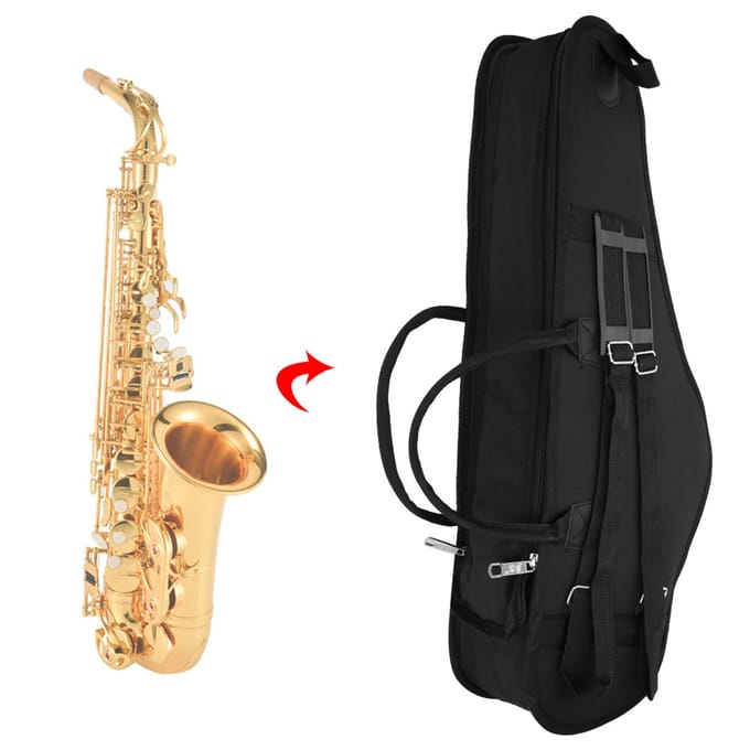 Altsaxofoon E Eb Katoenen Tas Waterdichte Rugzak Draagtas met Interieur van Zachte Stof black