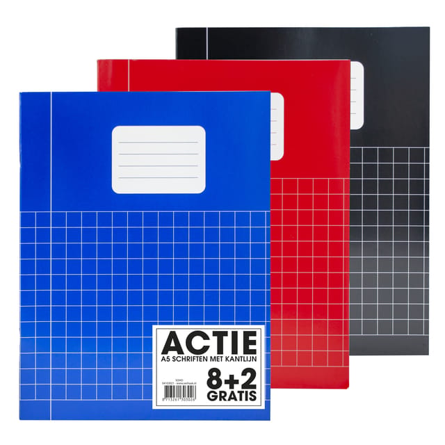 Schrift SOHO Basic A5 ruit 10x10mm 80 pagina's 60gr assorti