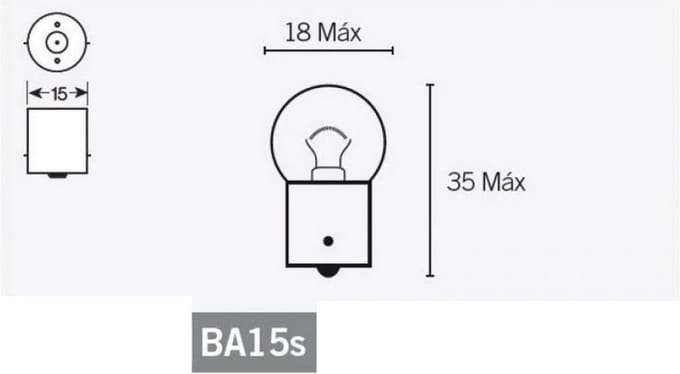 6V 5W BA15s vetlamp met gecentreerd draadeind voor Flosser 4023 motorfiets