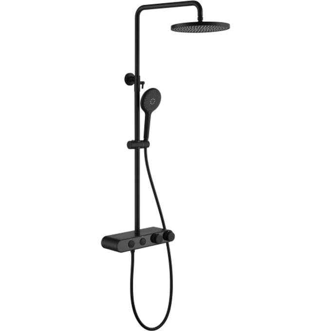 Luzzo® Dirillo Regendouche Thermostaat met Planchet - Mat Zwart