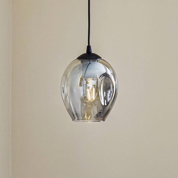 EMIBIG LIGHTING Hanglamp Starla, glas grafiet, 1-lamp rond