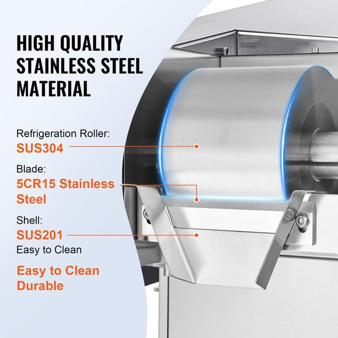 Machine à Glace Flocon Commerciale 276LBS/24H Acier Inoxydable pour Glace