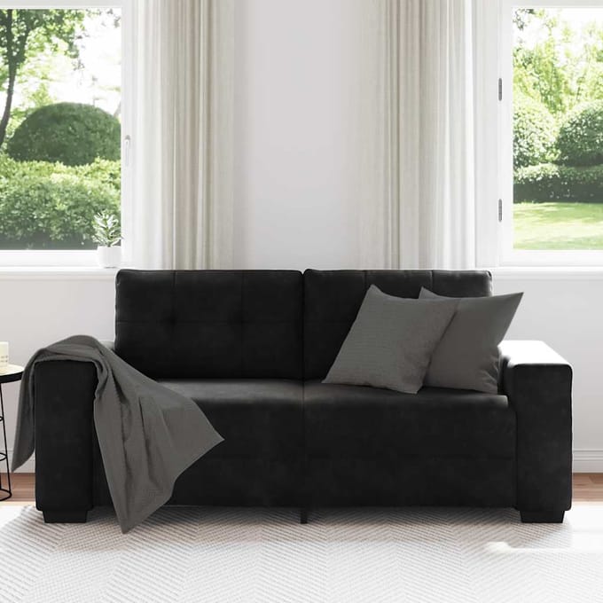 vidaXL - Loveseat - bank - 180x77x82 - cm - fluweel - zwart