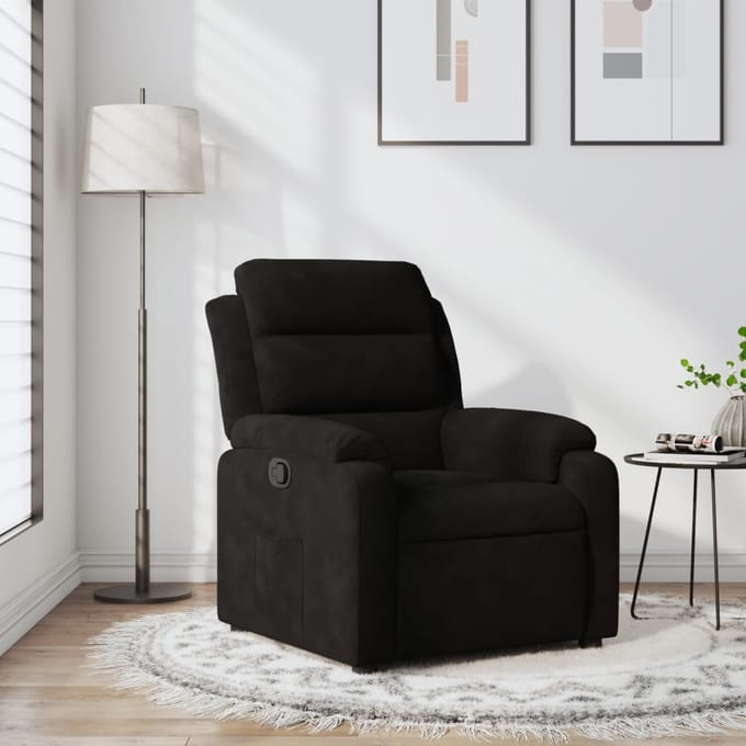 vidaXL - Fauteuil - verstelbaar - fluweel - zwart