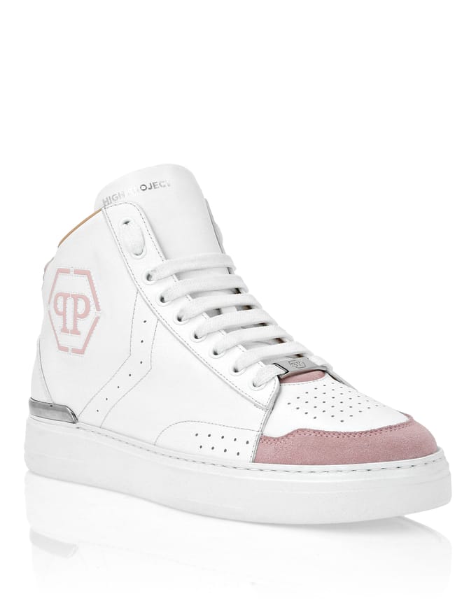 Leather Mid-Top Sneakers Hexagon