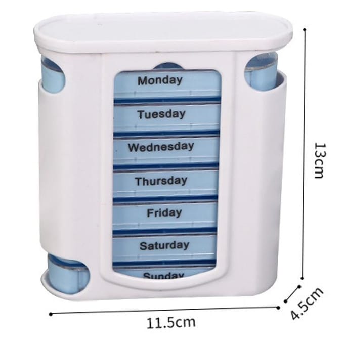 Boîte à pilules à 28 grilles, 1 pièce, conteneur organisateur de médicaments, stockage hebdomadaire, pilule, trieur de comprimés sur 7 jours white
