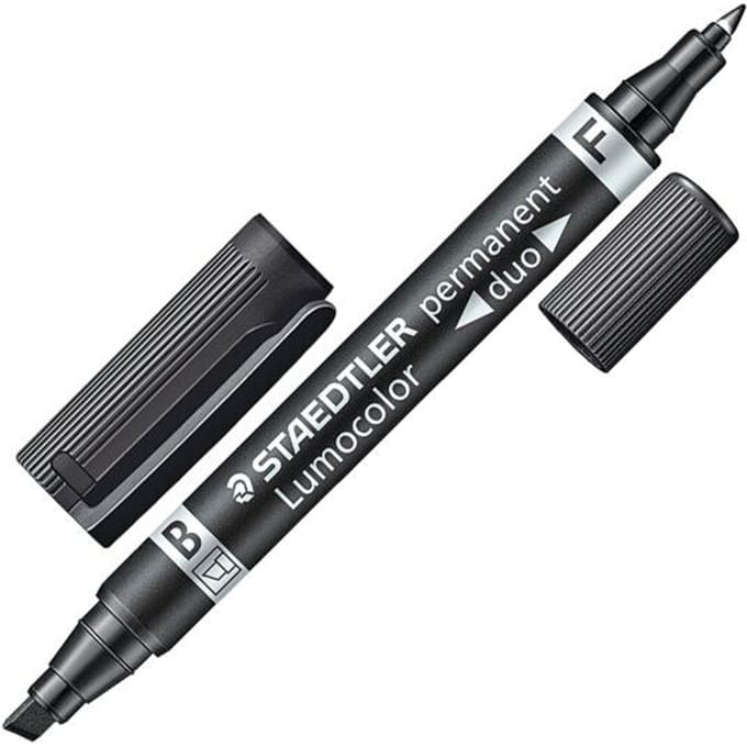 Staedtler Lumocolor 348 B-9 Permanent marker Zwart Watervast: Ja