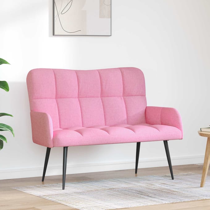 vidaXL - 2-Zits - Sofa - Roze - 115 - x - 61 - x - 87 - cm - Stof